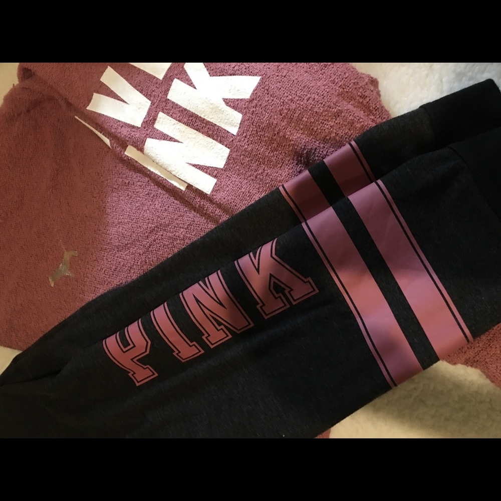 Victoria Secret Pink leggings and sweater